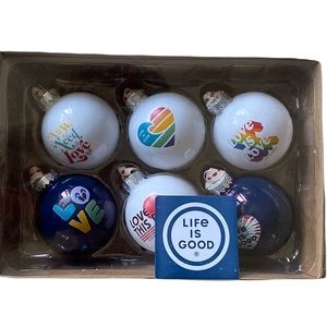 NEW Life is good 6 love/pride ornaments